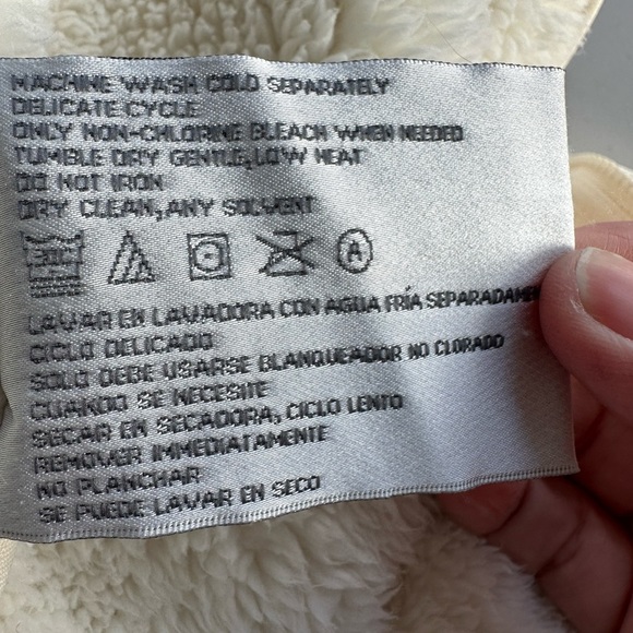 Weatherproof Reversible Plush Fleece Jacket Cream Full Zip Size Small - Picture 12 of 13